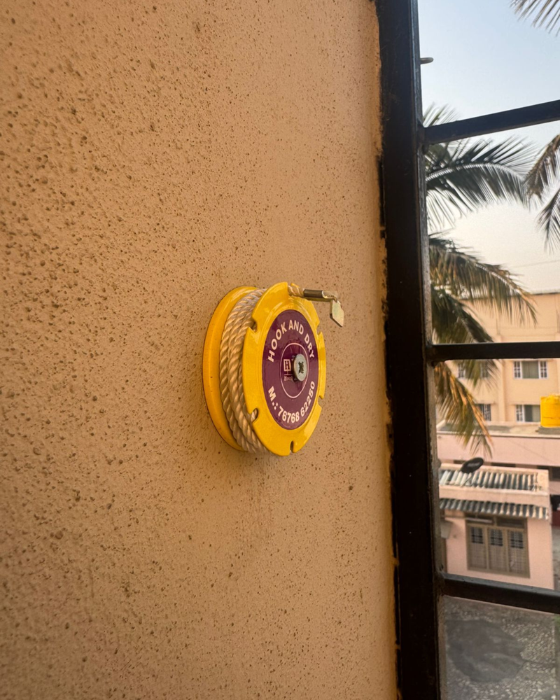 Flying Hangers single nail rope dryer clothesline for balcony and indoor use