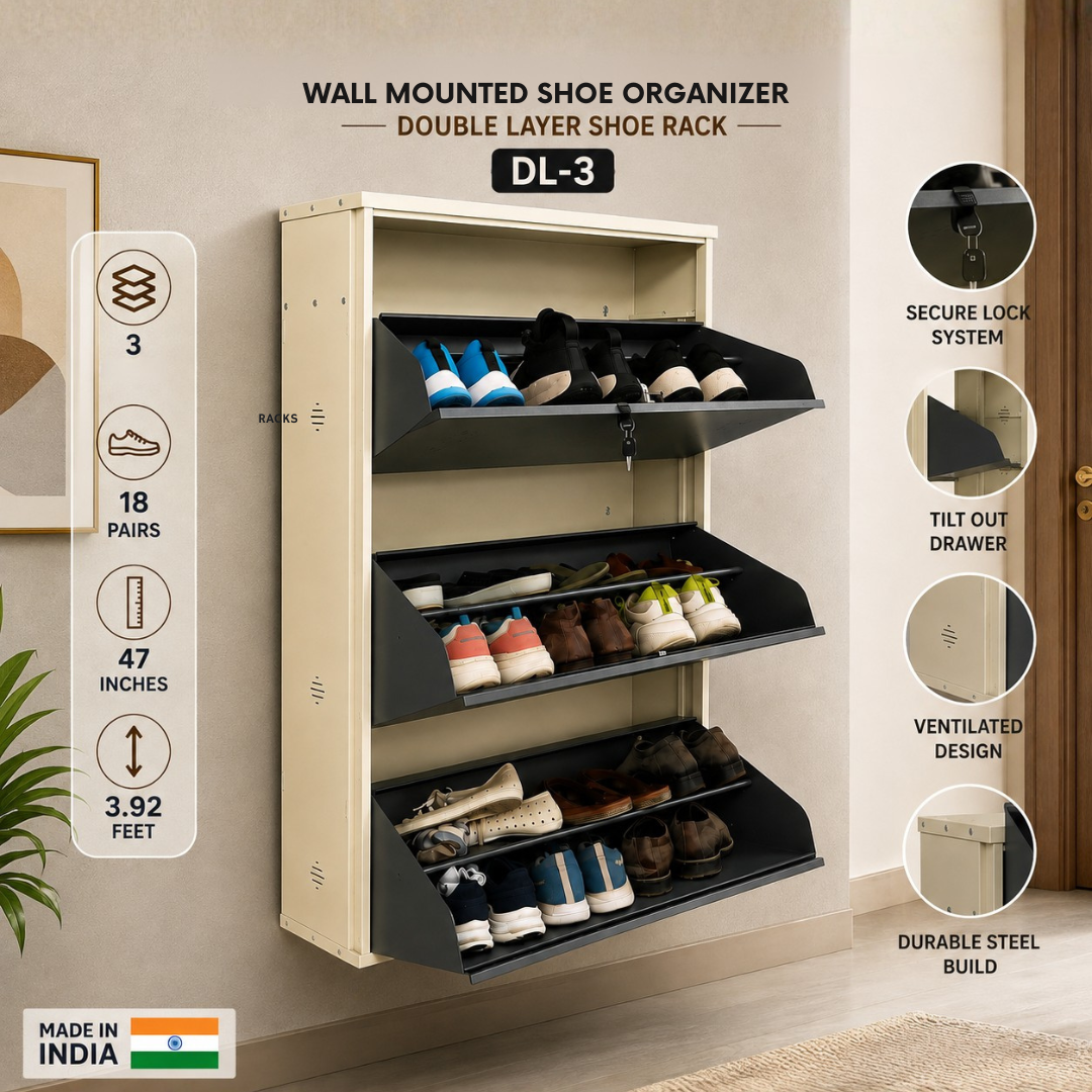 Wall Mounted Double Layer Shoe Organizer - DL-3