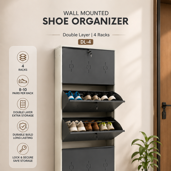 Wall Mounted Double Layer Shoe Organizer - DL-4